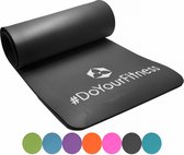 #DoYourFitness - fitness mat perfect voor pilates, aerobics, yoga - »Sharma« - non-slip, duurzaam, huidvriendelijk, slijtvast - 183 x 61 x 0,8cm - zwart