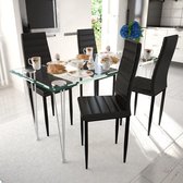 Eetkamerstoelen Slim Line zwart 4 st