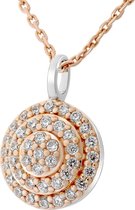 Orphelia ZH-7120 - CHAIN WITH PENDANT ROUND SILVER AND ROSEGOLD PLATED - 925 zilver - cubic zirkonia - 45 cm