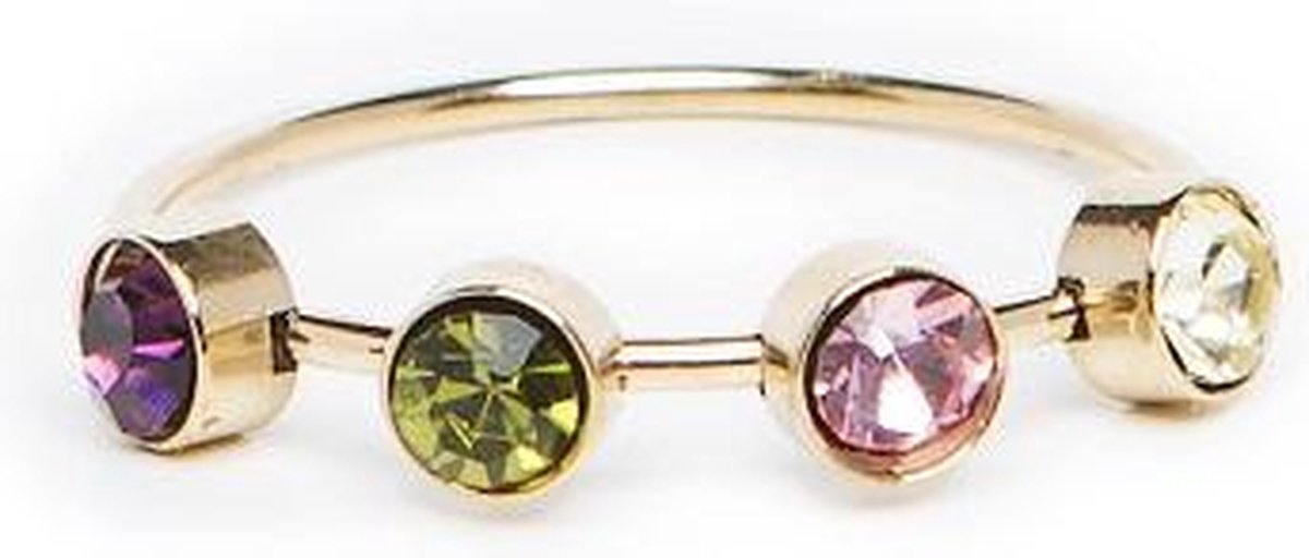 SILIS RING | PURPLE, GREEN & WHITE STRASS | THE RING SMALL STRASS