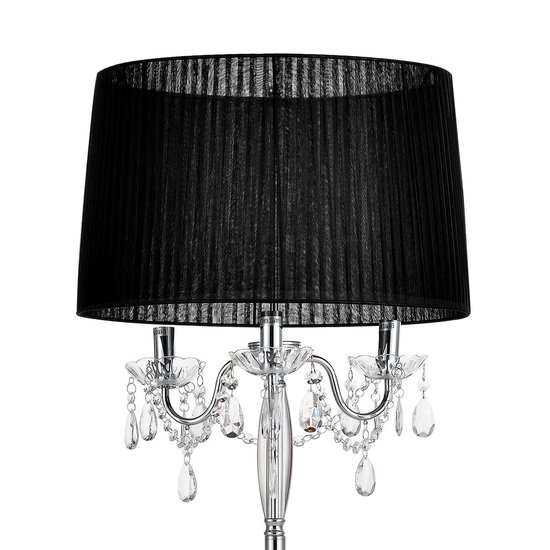 Staande lamp Edele met kristallen 165 cm 3xE14 zwart chroom | bol.com