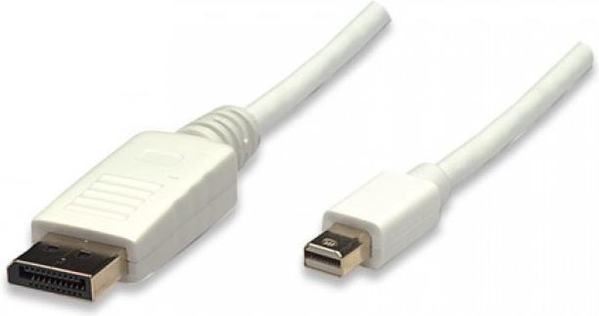 Techly Displayport Aansluitkabel [1X Displayport Stekker - 1X Mini-Displayport Stekker] 2 M Wit