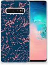 TPU Siliconen Backcover Hoesje Geschikt voor Samsung Galaxy S10 Design Palm Leaves