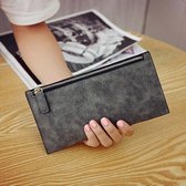 Luxe Damesportemonnee Met Rits Grijs - Portemonnee - Credit Card - Geld - Kaarthouder - Wallet - Portefeuille - Voor Vrouwen