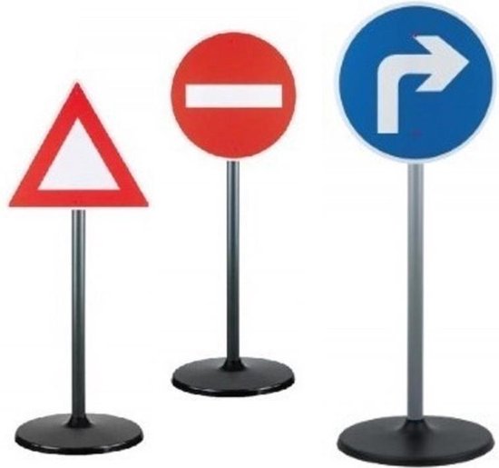 Playfun Traffic Signs Panneau routier 65 Cm 3 Pièces | bol