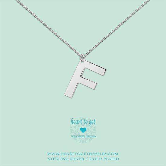 Heart to Get - Grote Letter F - Ketting - Zilver