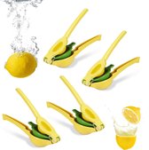 Relaxdays 4 x handmatige citruspers - stabiele pers voor citroenen en limoenen - geel