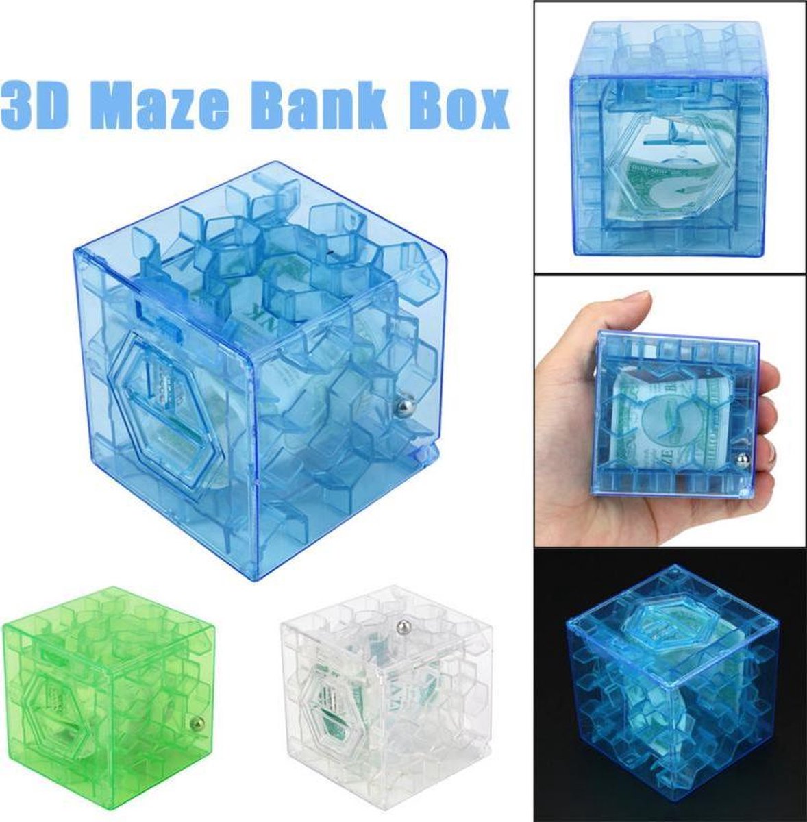 Money Maze Bank Box 3D Funtime Puzzel Blauw | bol.com