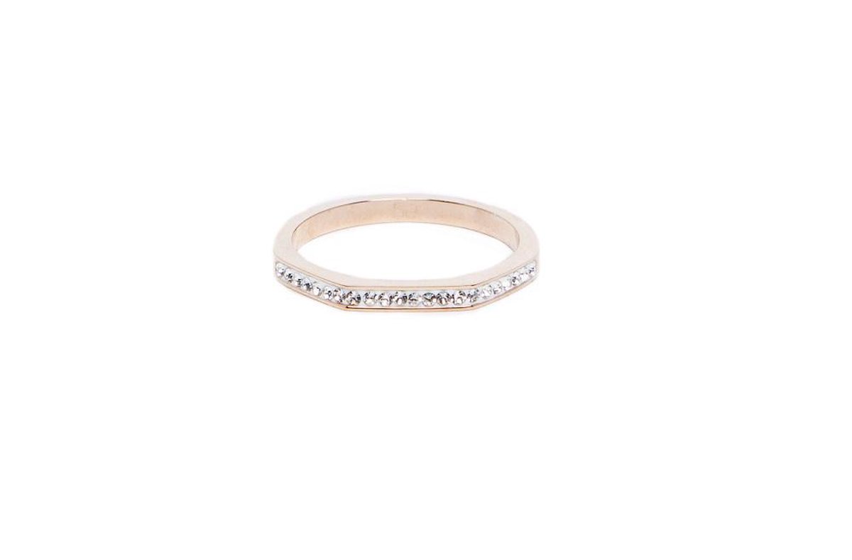 SILIS RING | ROSÉ & WHITE STRASS | THE RING SQUARE
