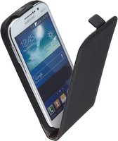Samsung Galaxy S3 Mini VE i8200 Lederlook Flip Case hoesje Zwart
