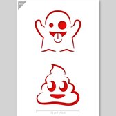 QBIX Emoji Sjabloon A5 Formaat Kunststof - Diameter per emoji 7cm