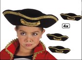 4x Piraten kinderhoed Joey goud/zwart