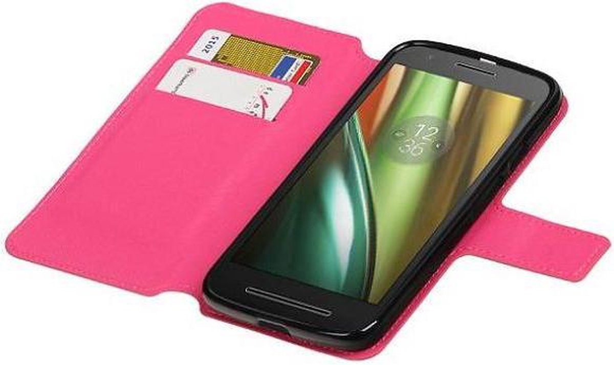 Cross Pattern TPU Bookstyle Wallet Case Hoesje Geschikt voor Motorola Moto G4 Roze