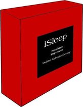 iSleep Dubbel Jersey Hoeslaken - Eenpersoons - 80/90x200 cm - Rood