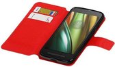 Cross Pattern TPU Bookstyle Wallet Case Hoesje voor Moto G4 Rood