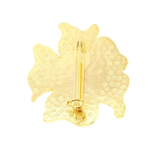 Behave® Broche fleur noir marron - Broche décorative en émail - Broche foulard