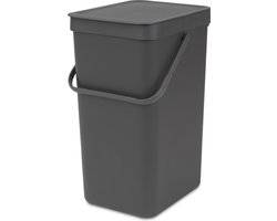Brabantia Sort & Go Prullenbak - 16 liter - Dark Grey