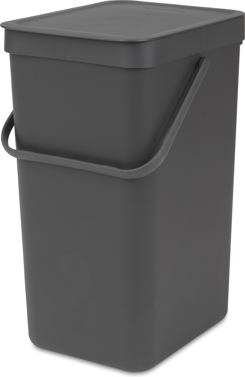 Goedkoopste Brabantia Sort & Go Prullenbak - 16 liter - Dark Grey