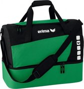 Erima Sporttas Club 5 Line Zwart/ Smaragd Maat M