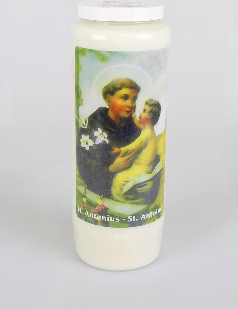 SPAAS noveenkaars Heilige Antonius - 9 dagen brander Wit - H. Antonius