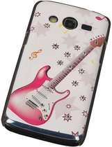 3D Hardcase met Diamant Galaxy Core LTE G386F Gitaar - Back Cover Case Bumper Hoesje