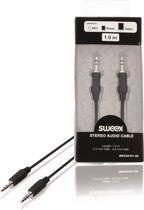 Sweex 3,5mm Jack stereo audio slim kabel - zwart - 1 meter