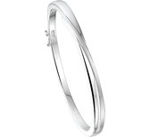 The Jewelry Collection Bangle Scharnier 5,5 mm Buis Poli/mat - Zilver