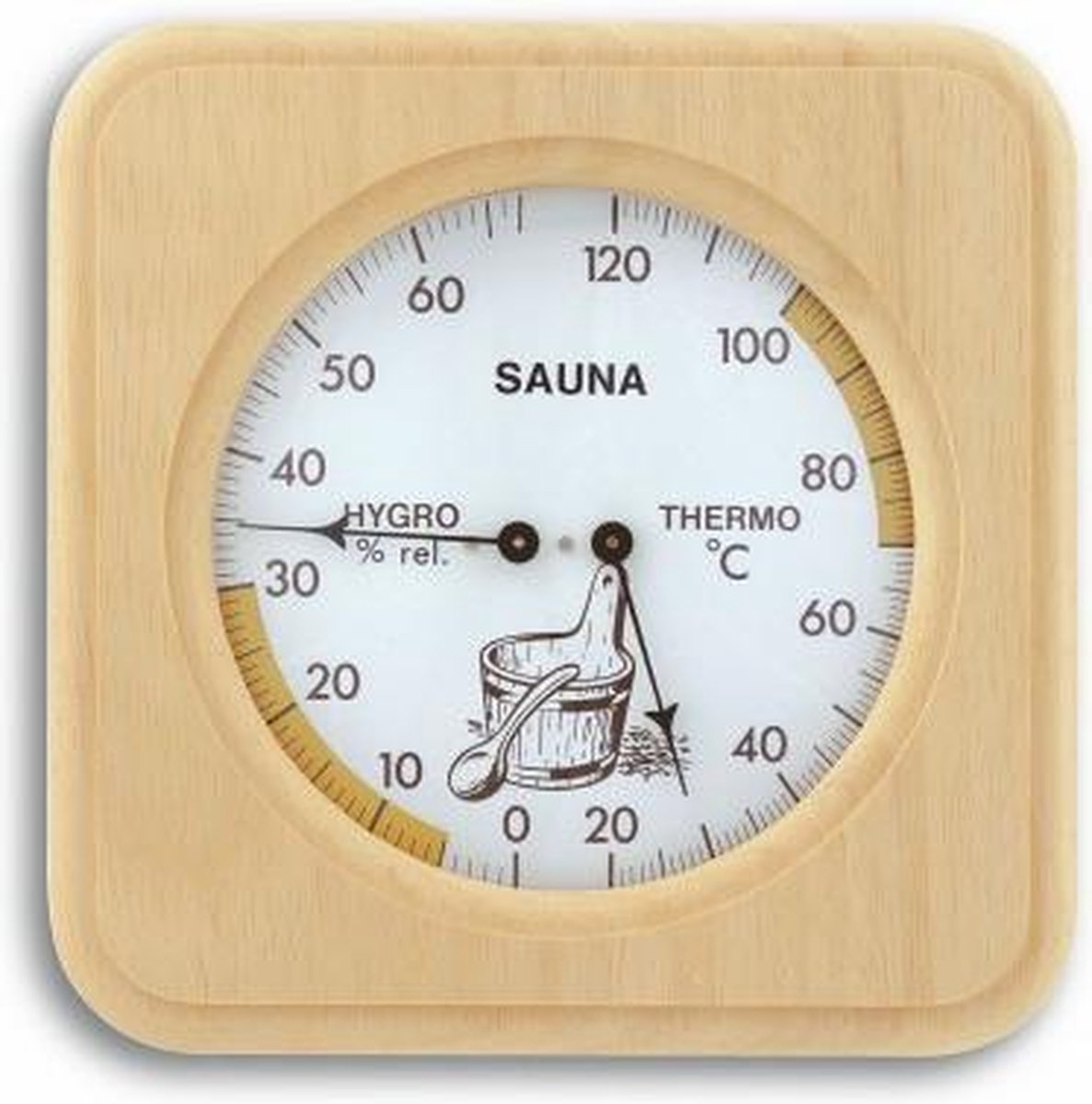 Sauna-Thermo-Hygrometer, 175x175mm - saramax