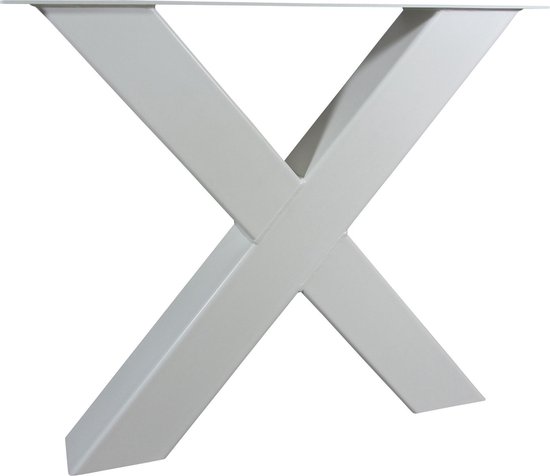 moersleutel voetstuk Smelten Stalen X Poot Salontafel | Wit | Koker 100x100 | X-onderstel | Industrieel  Salon... | bol.com