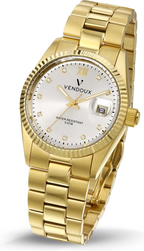 VENDOUX The Times Square Gold/Silver MD43006-02 - Horloge - Dames -  Goudkleurig - Ø 36mm | bol.com