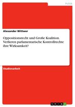 Oppositionsrecht und Große Koalition. Verlieren parlamentarische Kontrollrechte ihre Wirksamkeit?