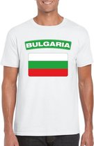 T-shirt met Bulgaarse vlag wit heren 2XL