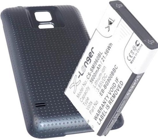 Verwijdering Componeren Enzovoorts Samsung Galaxy S5 / S5 Plus Extended Battery Pack - vervangt accu - 5600mAh  - antraciet | bol.com