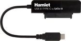 Hamlet XADTC-SATA tussenstuk voor kabels USB 3.1 Type C (Gen. 2) SATA III Zwart