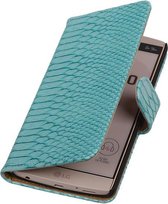 LG V10 - Slang Turquoise Bookstyle Wallet Hoesje