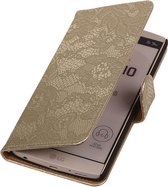 LG V10 - Lace Goud Booktype Wallet Hoesje