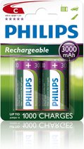 Bol.com Philips C Oplaadbare Batterijen R14B2A300 - 2 stuks aanbieding