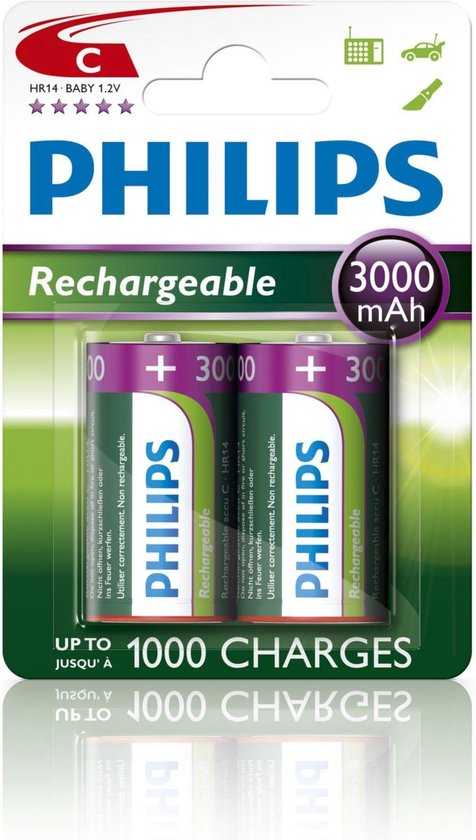 Philips C Oplaadbare R14B2A300 stuks | bol.com