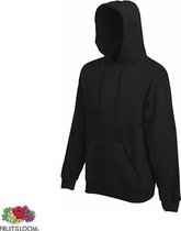 Fruit of the Loom Hoodie Black Maat S dubbellaagse capuchon