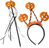 Anoi Binnenwaarts strelen Halloween haarband pompoen setje met toverstafje Heksen verkleed jurk |  bol.com