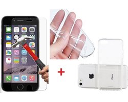 Ultra Dunne TPU silicone case hoesje Met Gratis 1x Tempered Glass Screen Protector iPhone 5C