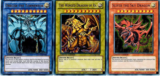 Yu-gi-oh! – God cards: set of 3 limited ultra rare gods (LC01) – complete set