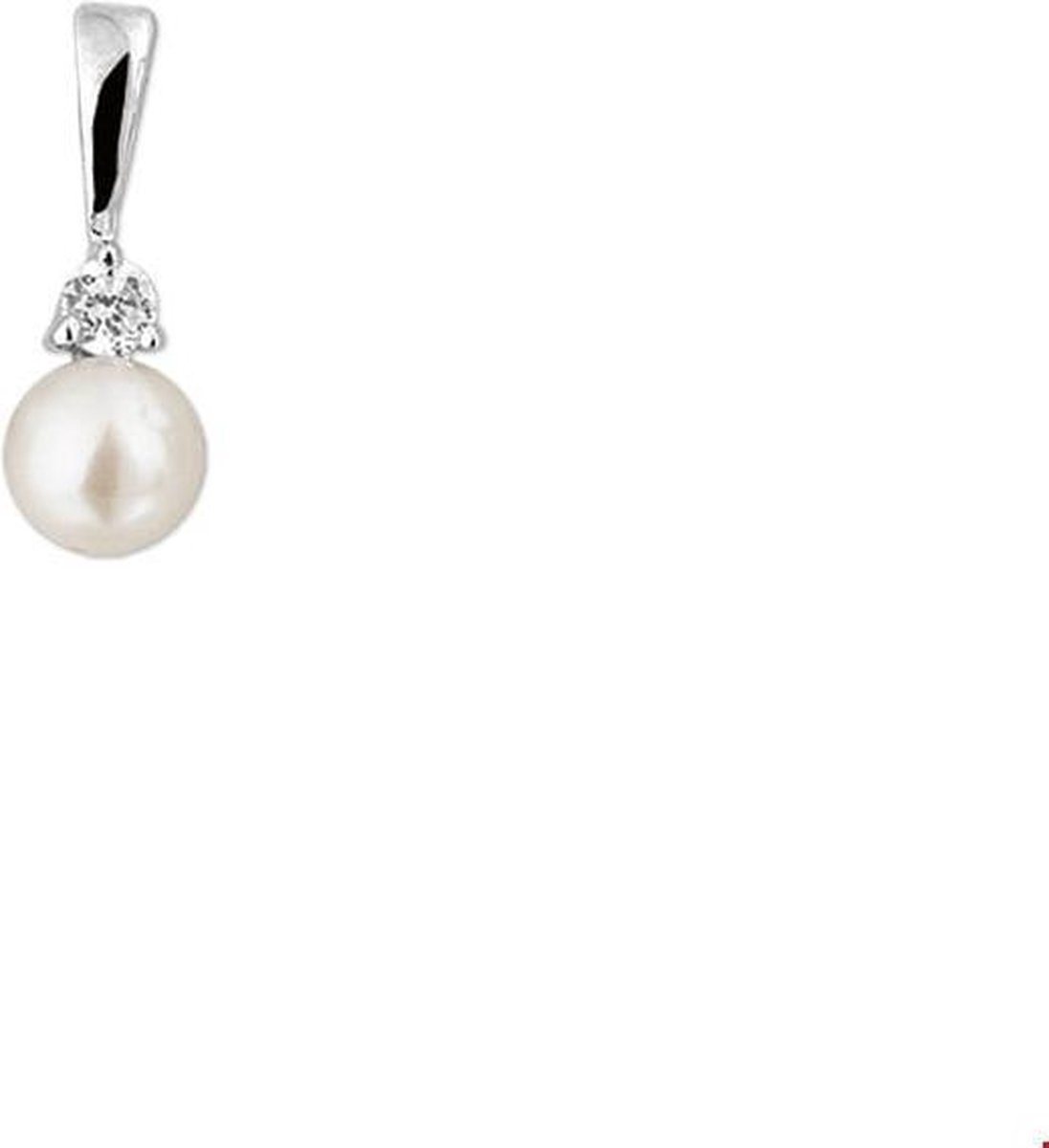 hanger parel en zirkonia zilver gerhodineerd