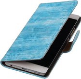 Turquoise Mini Slang booktype wallet cover hoesje voor LG K5