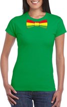 Groen t-shirt met Limburgse vlag strik voor dames S