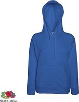 Fruit of the Loom Lady-Fit hoodie - Lightweight - Maat XS - Kleur Royal