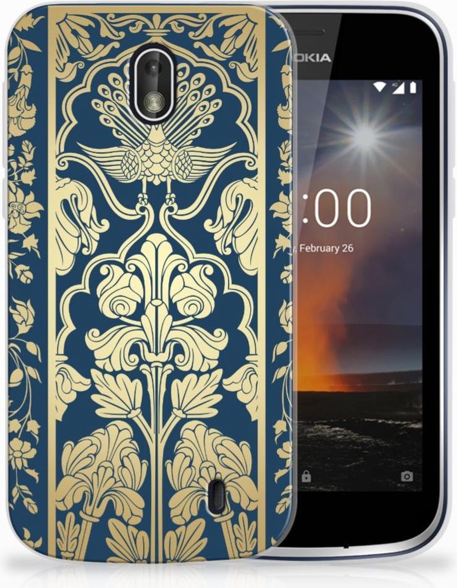 Nokia 1 TPU Case Beige Flowers