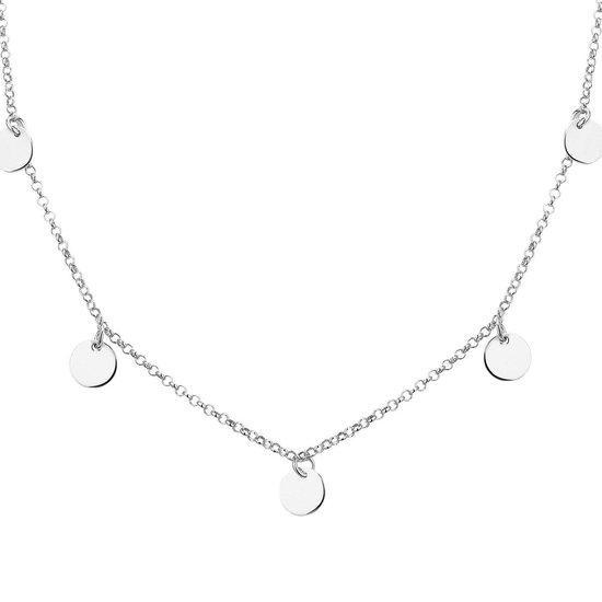 Chokerketting van 925 zilver, L 44 ca. 2 cm. (1st) SICILIË model hanger met zirkonen GESELECTEERDE KLEURENOPTIE Zilver