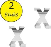 Deurhaken dubbel -RVS Edelstaal 2 Stuks – 7x5cm | Badhaken | Ophanghaken voor Handdoeken | Badkamer Haken | Keuken Haken | Handdoekhaken