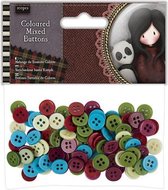Coloured Mixed Buttons (100pcs) - Santoro Tweed